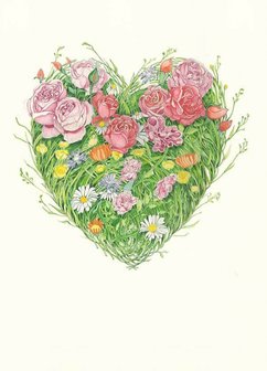 E092 - hart van bloemen en gras