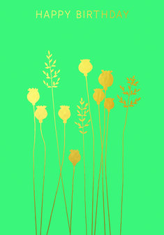 BR035 - Poppyheads &amp; Grass Birthday