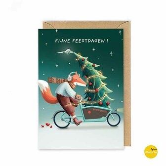 Kerst008nl Bakfiets kerstboom - Fijne feestdagen