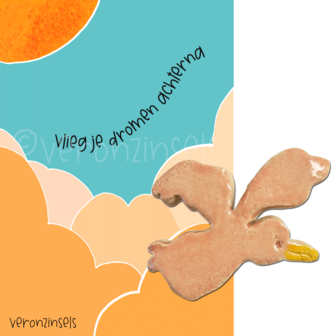 B168-091 - magneet strandschatje vlieg