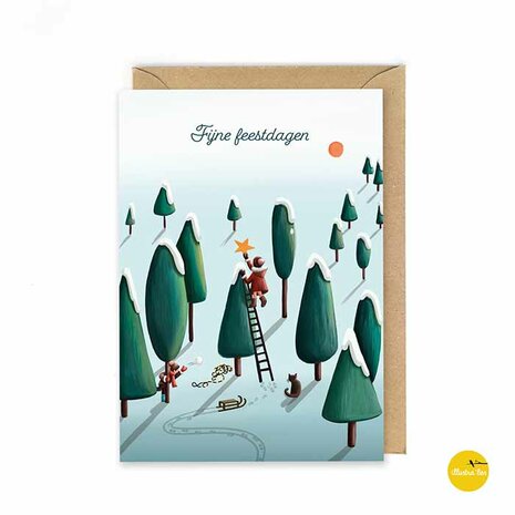 Kerst007nl Sneeuwbos - Fijne feestdagen