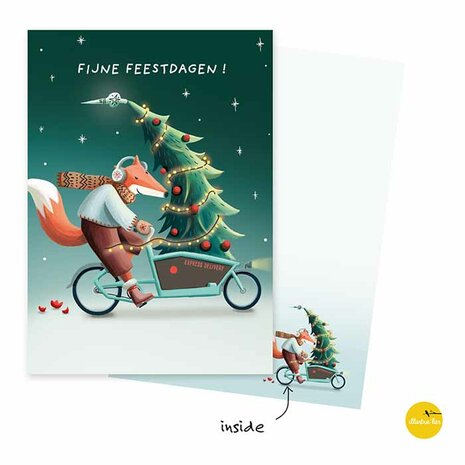 Kerst008nl Bakfiets kerstboom - Fijne feestdagen