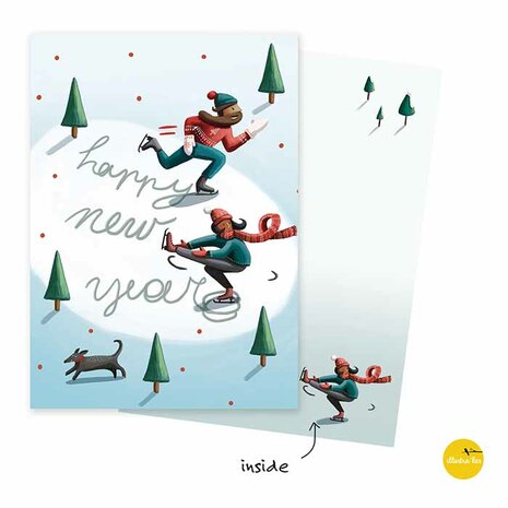 Kerst011eng Ijsschaatsen - Happy new Year