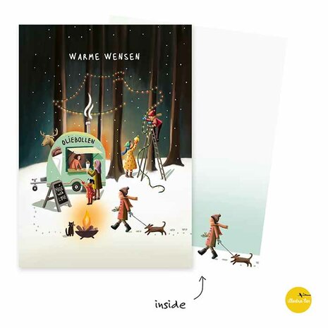 Kerst015nl winternacht feestje bos - Warme wensen