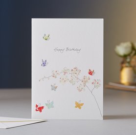 EH041 - Butterfly  & Orchids Birthday