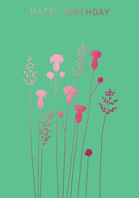 BR047 - Thistles & Grass Birthday Pink