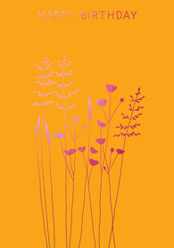 BR048 - Buttercups & Grass Birthday Pink