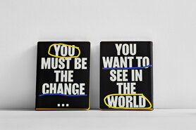 55416 - Notitieboek A5 - Be the change, zacht leer