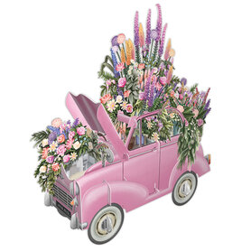3D029 Pink Flower Car