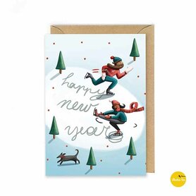 Kerst011eng Ijsschaatsen - Happy new Year